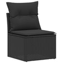 Sofa Sæt 6 stk. 4-Antal sæder Sort Poly Rattan og Stål