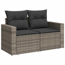 Sofa Sæt 6 stk. Grå og Mørkegrå Poly Rattan og Stål