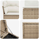 Sofa Sæt 7 stk. Beige og cremehvid Poly Rattan og Stål