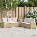 Sofa Sæt 7 stk. Beige og cremehvid Poly Rattan og Stål