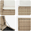 Sofa Sæt 7 stk. Beige og cremehvid Poly Rattan og Stål