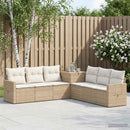 Sofa Sæt 7 stk. Beige og cremehvid Poly Rattan og Stål