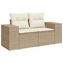Sofa Sæt 7 stk. Beige og cremehvid Poly Rattan og Stål