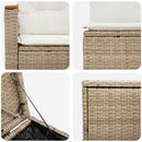 Sofa Sæt 7 stk. Beige og cremehvid Poly Rattan og Stål