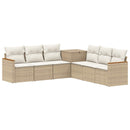 Sofa Sæt 7 stk. Beige og cremehvid Poly Rattan og Stål