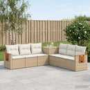 Sofa Sæt 7 stk. Beige og cremehvid Poly Rattan og Stål