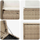 Sofa Sæt 7 stk. Beige og cremehvid Poly Rattan og Stål