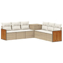 Sofa Sæt 7 stk. Beige og cremehvid Poly Rattan og Stål