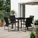 Have Spisebordssæt 5 pcs Sort og Anthracit 80 x 80 x 73 cm