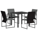 Have Spisebordssæt 5 pcs Sort og Anthracit 80 x 80 x 73 cm