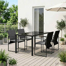 Have Spisebordssæt 5 pcs Sort og Anthracit 140 x 70 x 73 cm