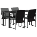 Have Spisebordssæt 5 pcs Sort og Anthracit 140 x 70 x 73 cm