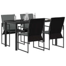 Have Spisebordssæt 5 pcs Sort og Anthracit 140 x 70 x 73 cm