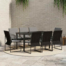 Have Spisebordssæt 9 pcs Sort og Anthracit 160 x 80 x 73 cm