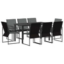 Have Spisebordssæt 9 pcs Sort og Anthracit 160 x 80 x 73 cm
