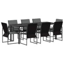 Have Spisebordssæt 9 pcs Sort og Anthracit 200 x 80 x 73 cm