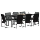 Have Spisebordssæt 9 pcs Sort og Anthracit 200 x 80 x 73 cm
