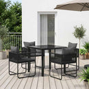 Have Spisebordssæt 5 pcs Sort og Anthracit 80 x 80 x 73 cm