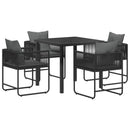 Have Spisebordssæt 5 pcs Sort og Anthracit 80 x 80 x 73 cm