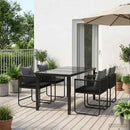 Have Spisebordssæt 5 pcs Sort og Anthracit 140 x 80 x 73 cm