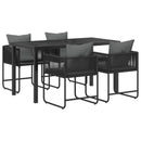 Have Spisebordssæt 5 pcs Sort og Anthracit 140 x 80 x 73 cm