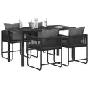 Have Spisebordssæt 5 pcs Sort og Anthracit 140 x 80 x 73 cm