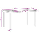 Have Spisebordssæt 5 pcs Sort og Anthracit 140 x 80 x 73 cm