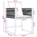 Have Spisebordssæt 5 pcs Sort og Anthracit 140 x 80 x 73 cm