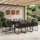 Have Spisebordssæt 9 pcs Sort og Anthracit 160 x 80 x 73 cm