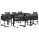 Have Spisebordssæt 9 pcs Sort og Anthracit 160 x 80 x 73 cm