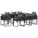 Have Spisebordssæt 9 pcs Sort og Anthracit 160 x 80 x 73 cm