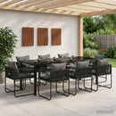 Have Spisebordssæt 9 pcs Sort og Anthracit 200 x 80 x 73 cm
