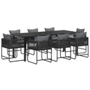 Have Spisebordssæt 9 pcs Sort og Anthracit 200 x 80 x 73 cm