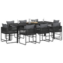 Have Spisebordssæt 9 pcs Sort og Anthracit 200 x 80 x 73 cm