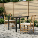 Udendørs spise sæt 3 stk. Naturfarvet polyrattan