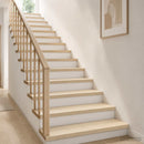 Trappe Tread 4 stk. 80 x 25 x 2 cm Hvid Massivt Eg Træ