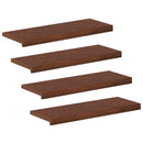 Trappe Tread 4 stk. 80 x 25 x 2 cm Mørk Brun Massivt Eg Træ