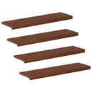Trappe Tread 4 stk. 90 x 30 x 2 cm Mørk Brun Massivt Eg Træ
