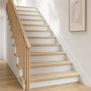Trappe Tread 8 stk. 90 x 30 x 2 cm Hvid Massivt Eg Træ