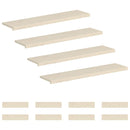 Trappe Tread 12 stk. 120 x 30 x 2 cm Hvid Massivt Eg Træ