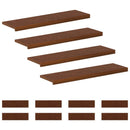 Trappe Tread 12 stk. 90 x 25 x 2 cm Mørk Brun Massivt Eg Træ