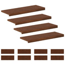 Trappe Tread 12 stk. 70 x 30 x 2 cm Mørk Brun Massivt Eg Træ