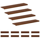 Trappe Tread 12 stk. 120 x 30 x 2 cm Mørk Brun Massivt Eg Træ