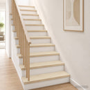 Trappe Tread 16 stk. 120 x 25 x 2 cm Hvid Massivt Eg Træ