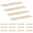 Trappe Tread 16 stk. 120 x 25 x 2 cm Hvid Massivt Eg Træ