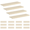 Trappe Tread 16 stk. 90 x 30 x 2 cm Hvid Massivt Eg Træ