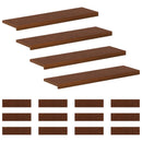 Trappe Tread 16 stk. 100 x 25 x 2 cm Mørk Brun Massivt Eg Træ