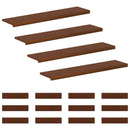 Trappe Tread 16 stk. 120 x 25 x 2 cm Mørk Brun Massivt Eg Træ