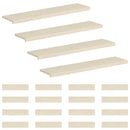 Trappe Tread 20 stk. 120 x 25 x 2 cm Hvid Massivt Eg Træ