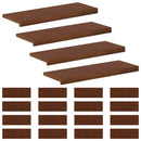 Trappe Tread 20 stk. 80 x 25 x 2 cm Mørk Brun Massivt Eg Træ